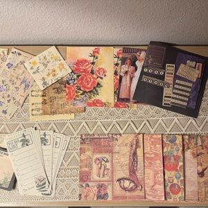 BIG LOT of paper crafting ephemera pieces -
for scrapbooking art journal collage
